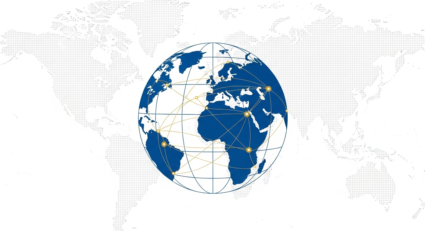 Abstrakti geometrinen kuvitus vientikaupan rahoituksesta