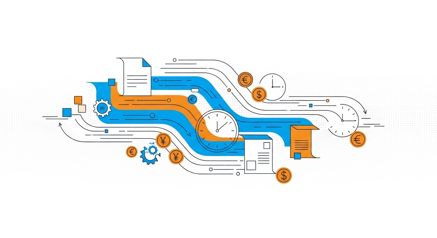 Abstrakti geometrinen kuvitus laskutusrahoituksesta
