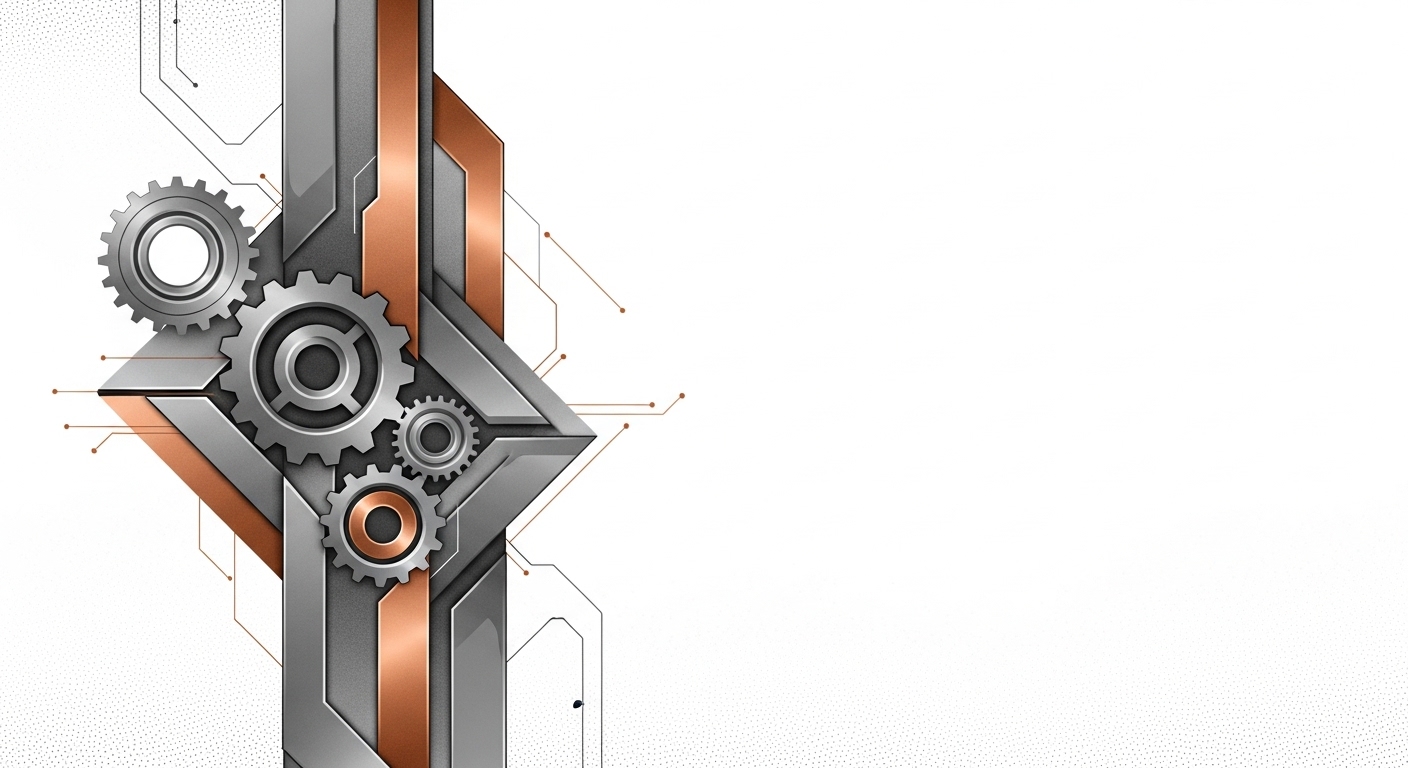 Abstrakti geometrinen kuvitus konepajateollisuuden rahoituksesta